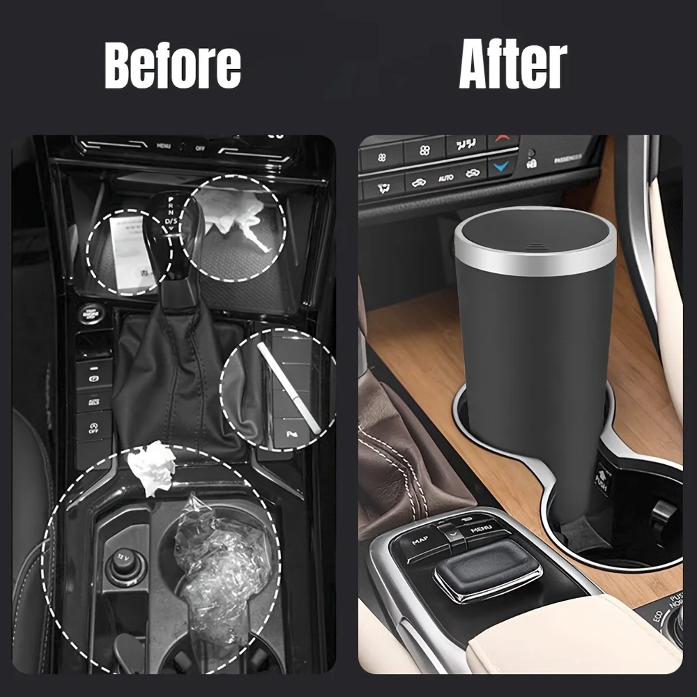 Waterproof Car Trash Can With Lid - Компактный герметичный мини-автомобильный мусорный бак с