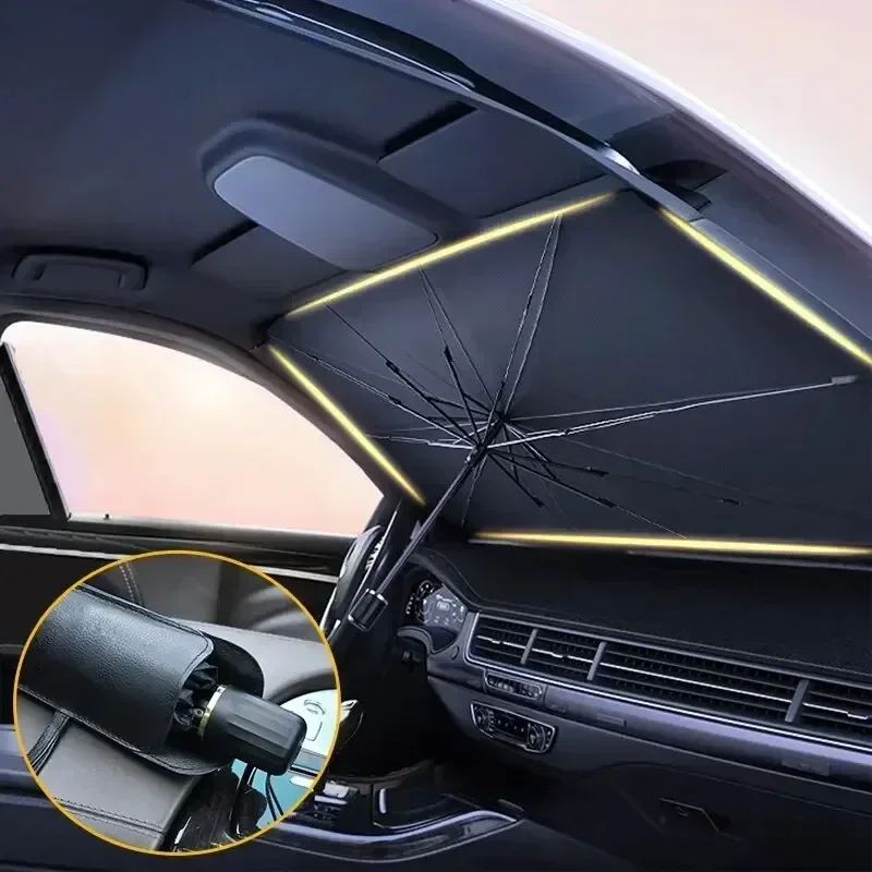 Солнцезащитный зонт для автомо – обзор и цена Car Sunshade Windshield Umbrella Foldable